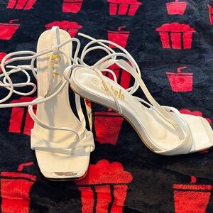 White Strappy Heels